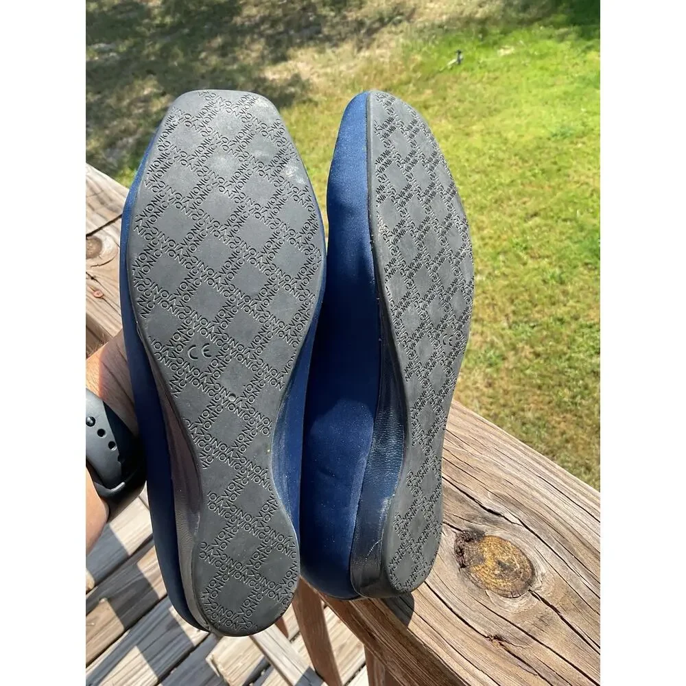Vionic Orthaheel Techo 8M Navy Blue Treat Powell Slip On Stretch Fabric Shoes
